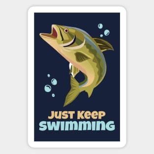 Just Keep Swimming Vintage Fish Magnet